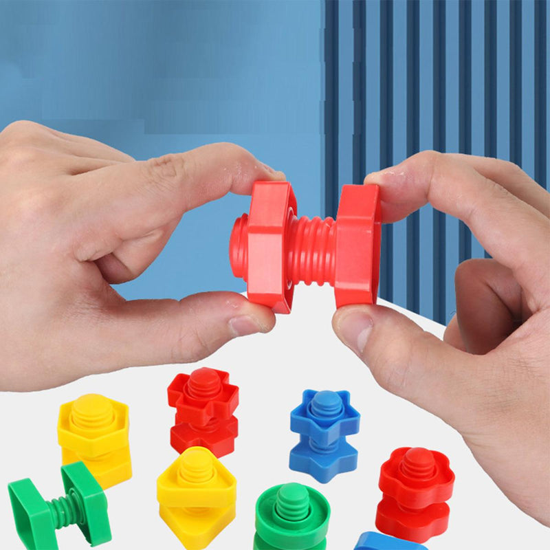 Brinquedo De Montar Interativo Blocos e Parafusos Coloridos